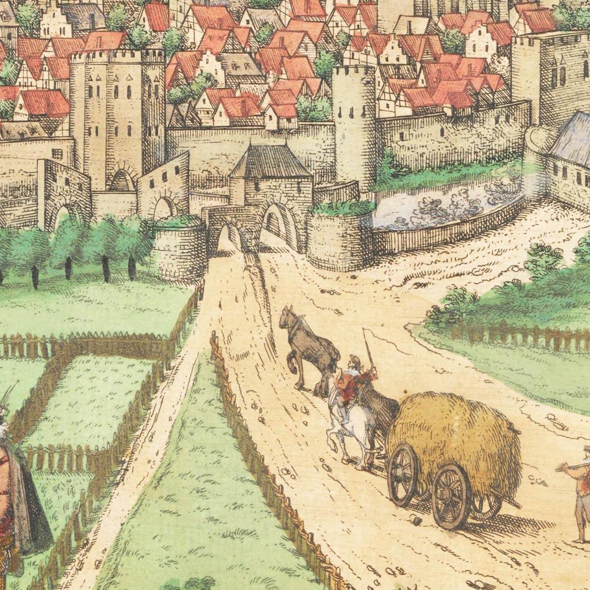 Historische Stadtansicht Soest um 1592