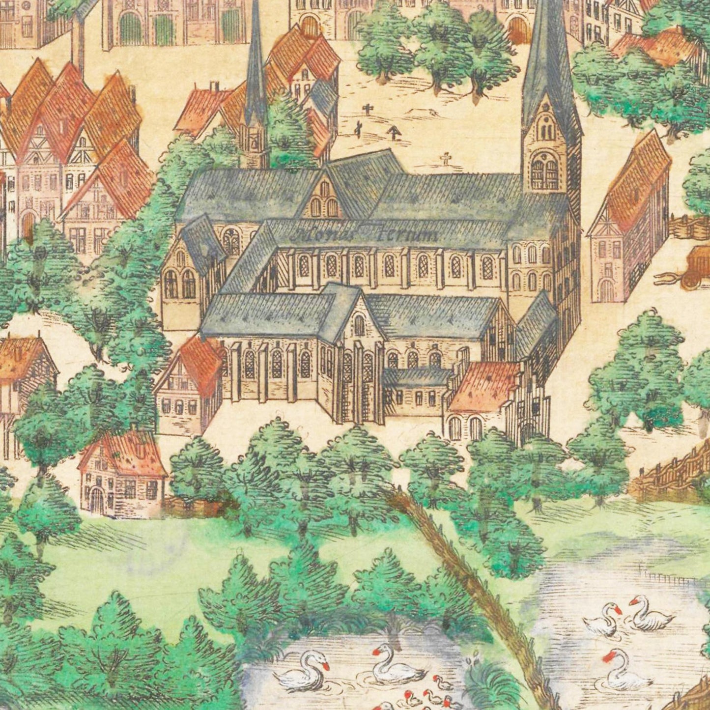 Historische Stadtansicht Segeberg um 1592
