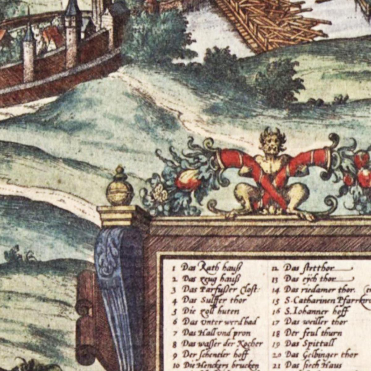 Historische Stadtansicht Schwäbisch Hall um 1580