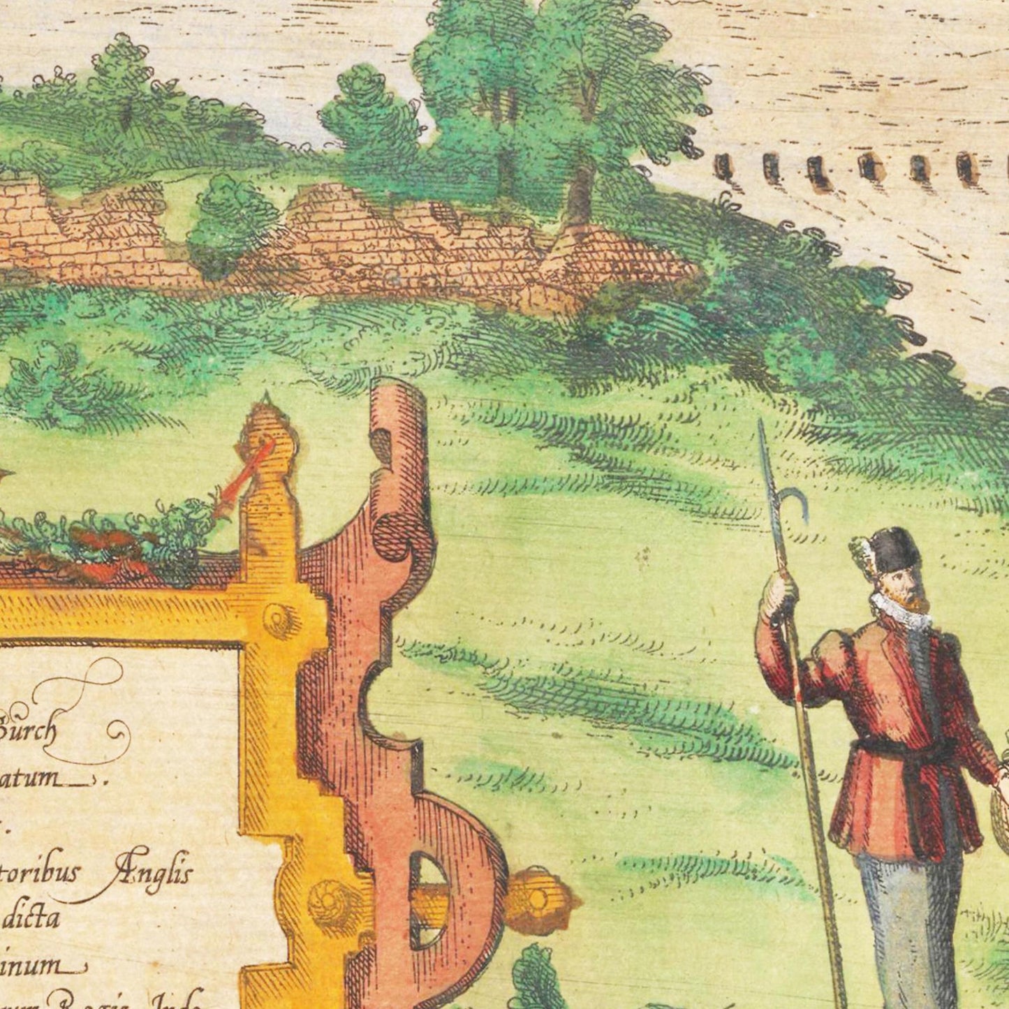 Historische Stadtansicht Schleswig um 1592