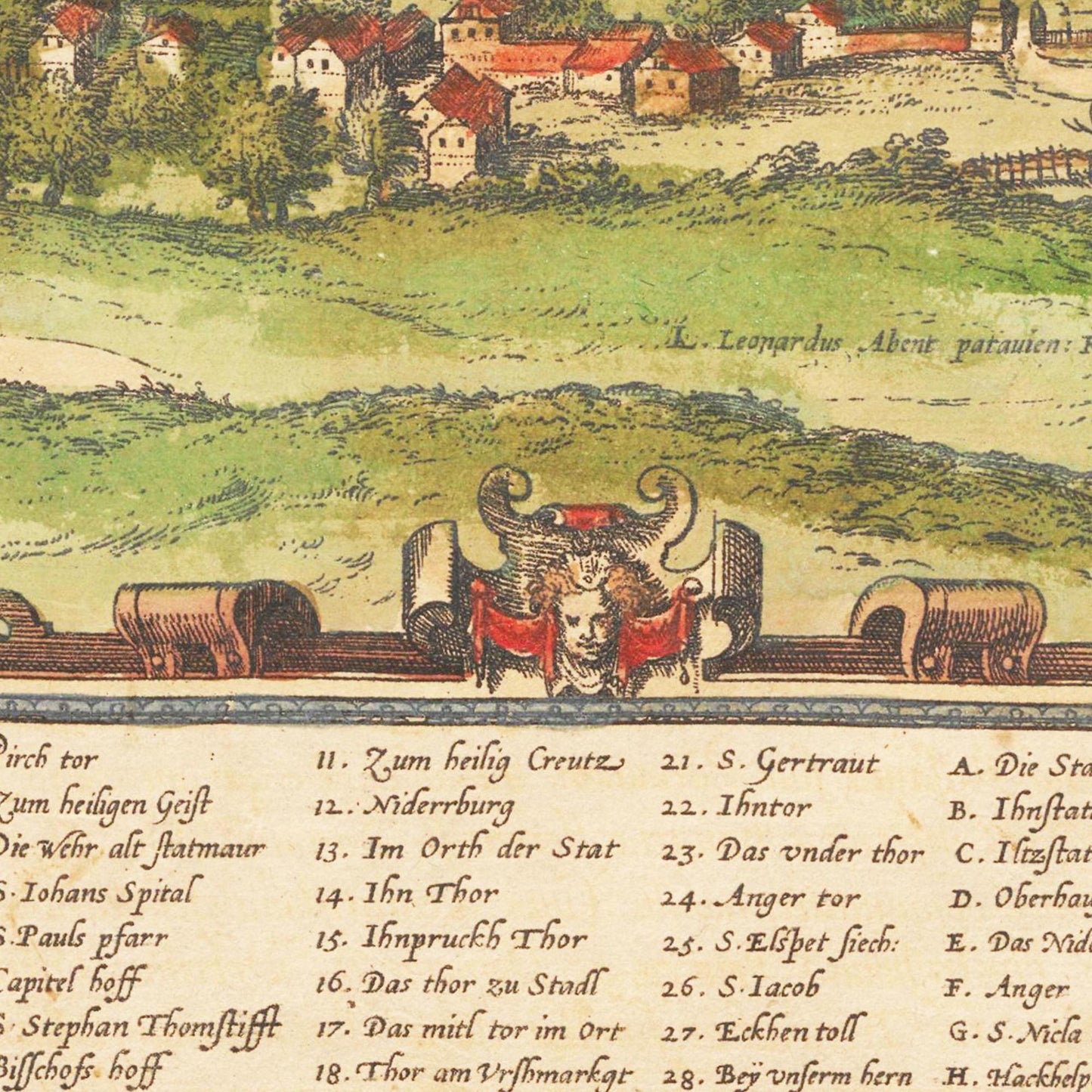 Historische Stadtansicht Passau um 1582