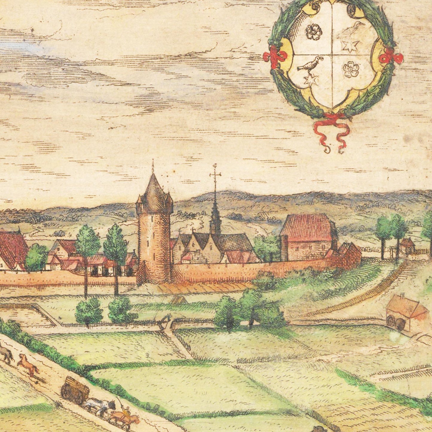 Historische Stadtansicht Lippe um 1592