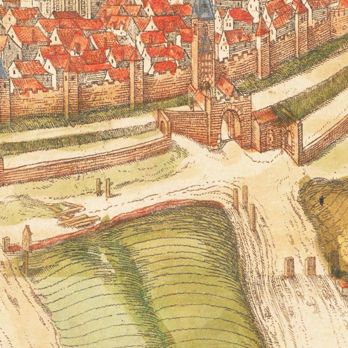 Historische Stadtansicht Halberstadt um 1582