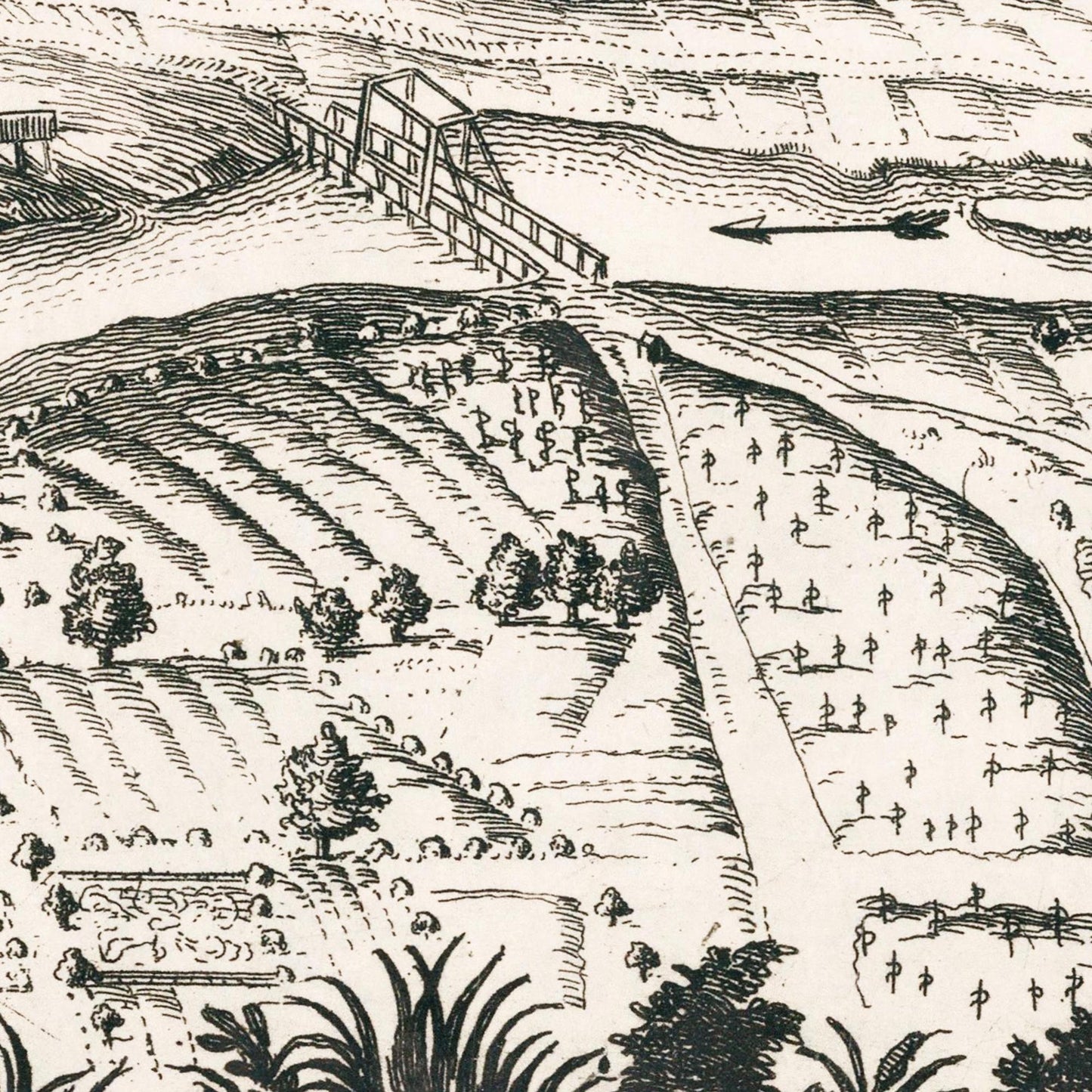 Historische Stadtansicht Freiburg im Breisgau um 1695