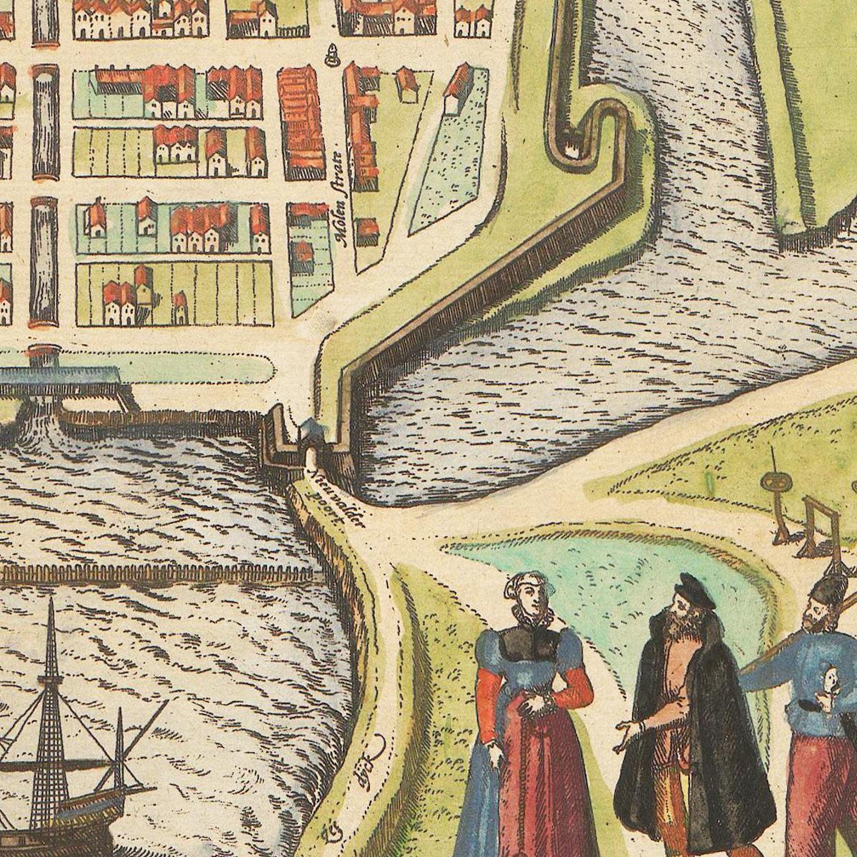 Historische Stadtansicht Emden um 1609