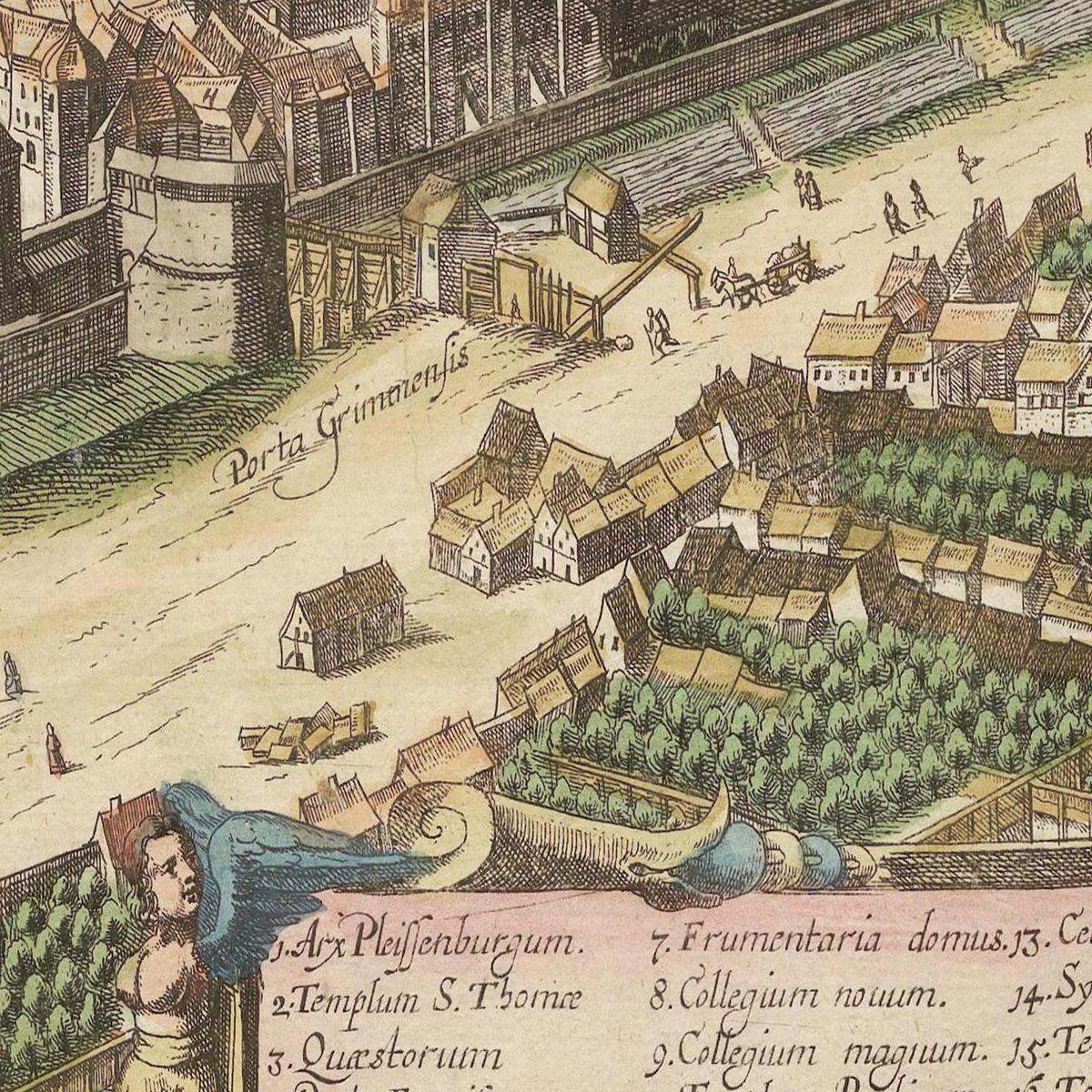 Historische Stadtansicht Leipzig um 1609