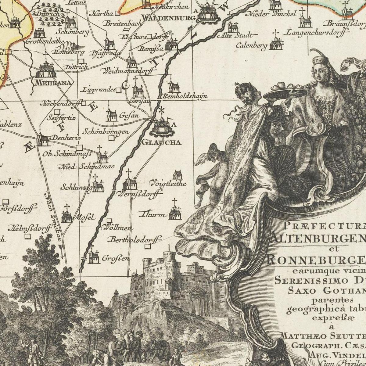 Historische Landkarte Altenburg um 1750