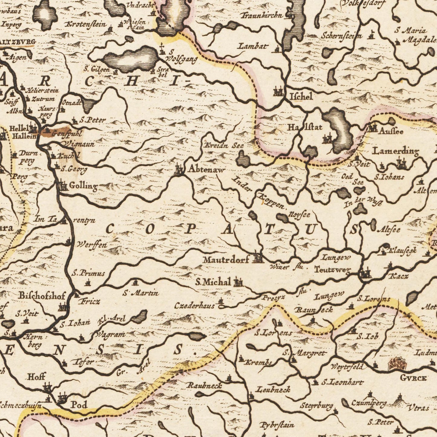 Historische Landkarte Bayern um 1698