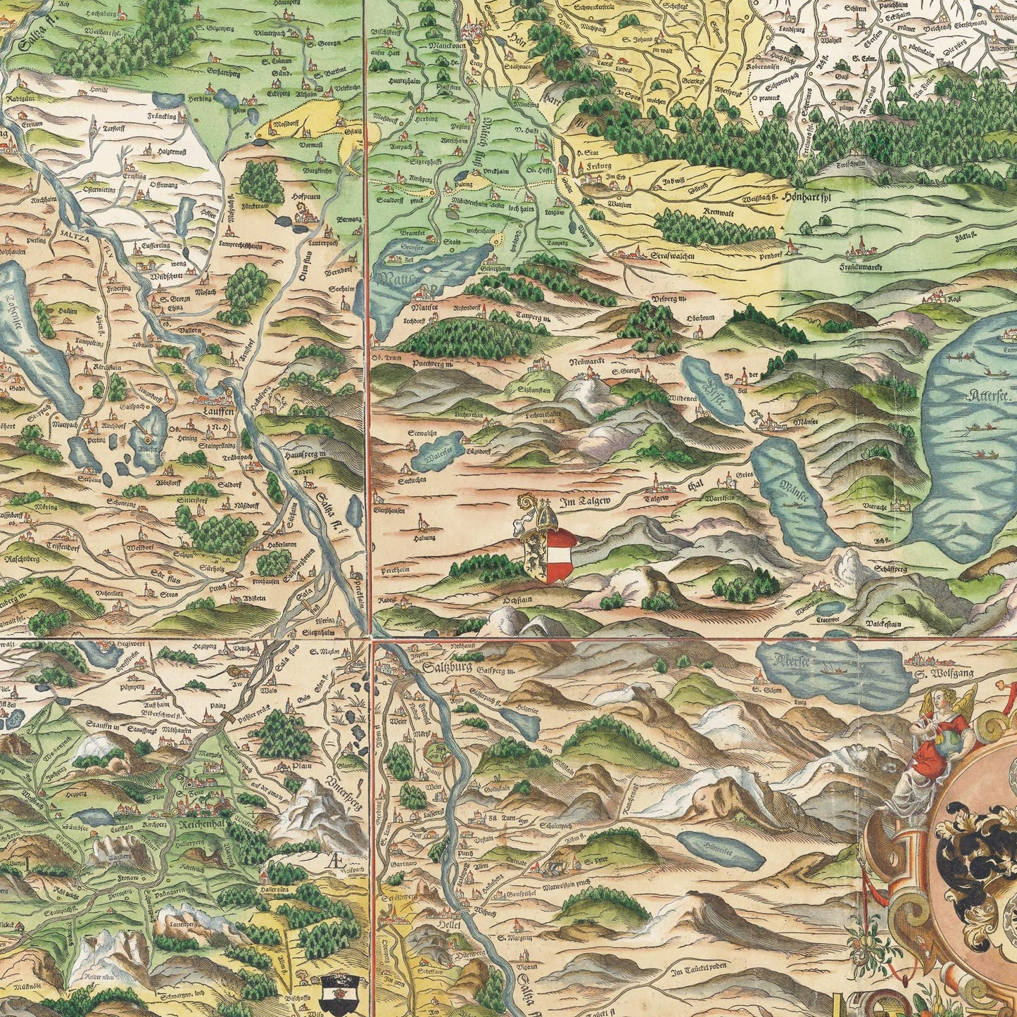 Historische Landkarte Bayern um 1568