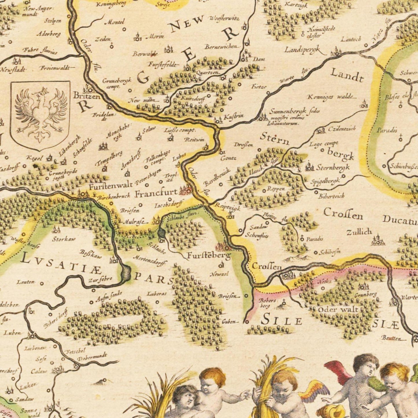 Historische Landkarte Brandenburg um 1635