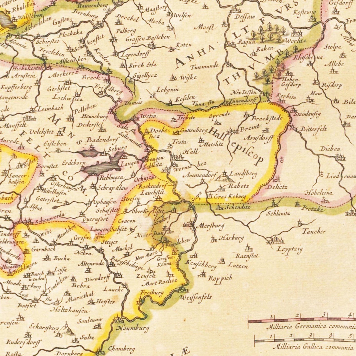 Historische Landkarte Braunschweig um 1635