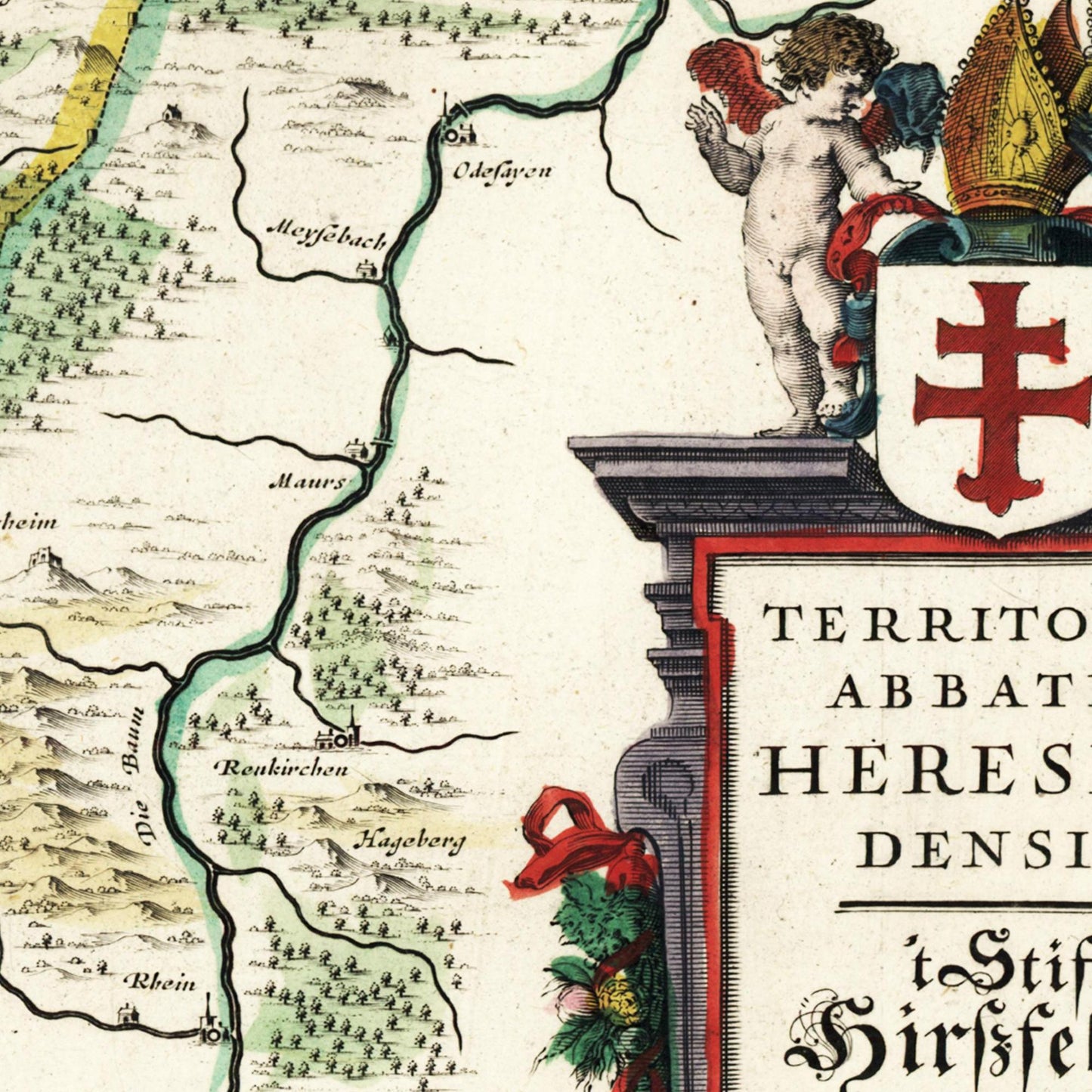 Historische Landkarte Bad Hersfeld um 1647
