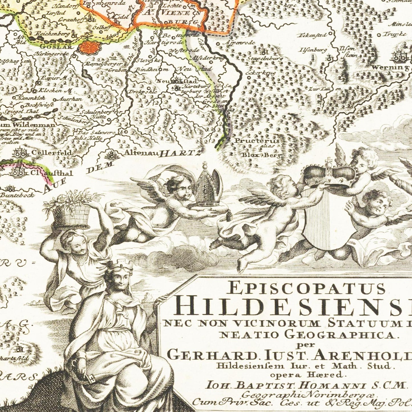 Historische Landkarte Hildesheim um 1730
