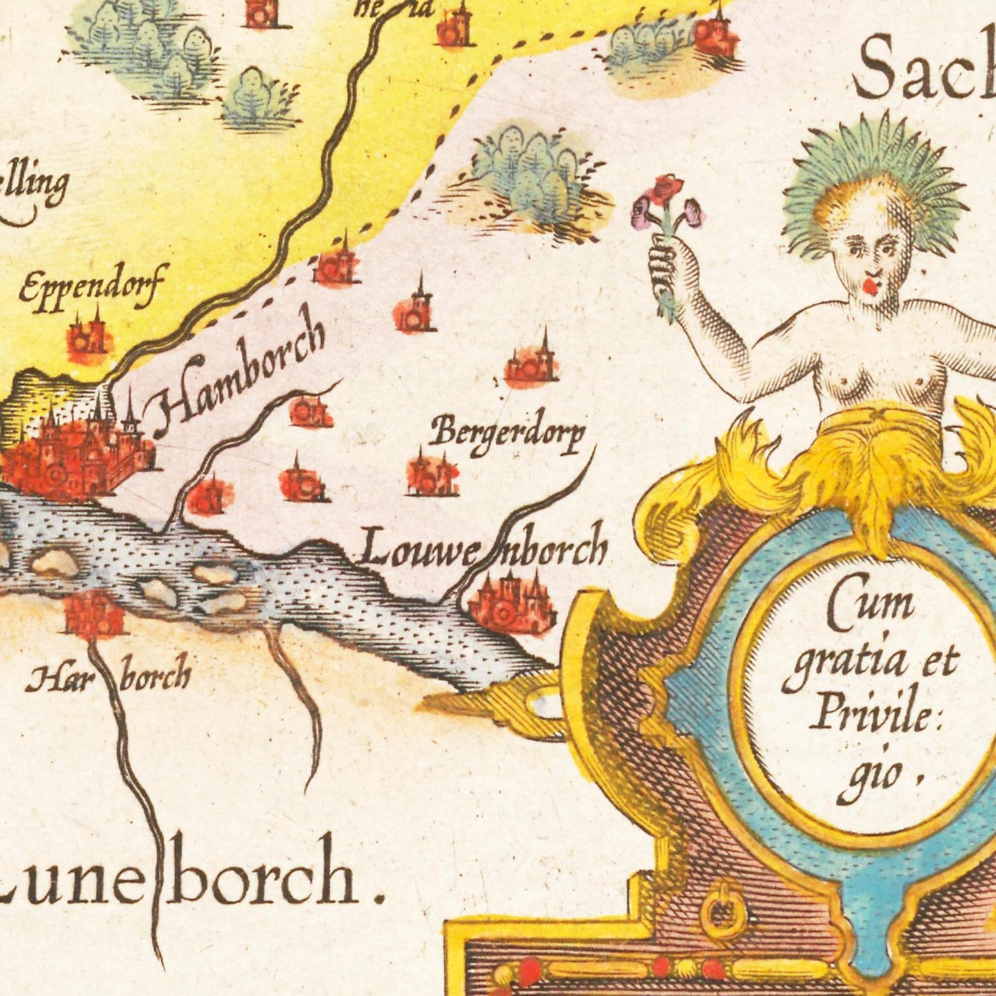 Historische Landkarte Holstein um 1609