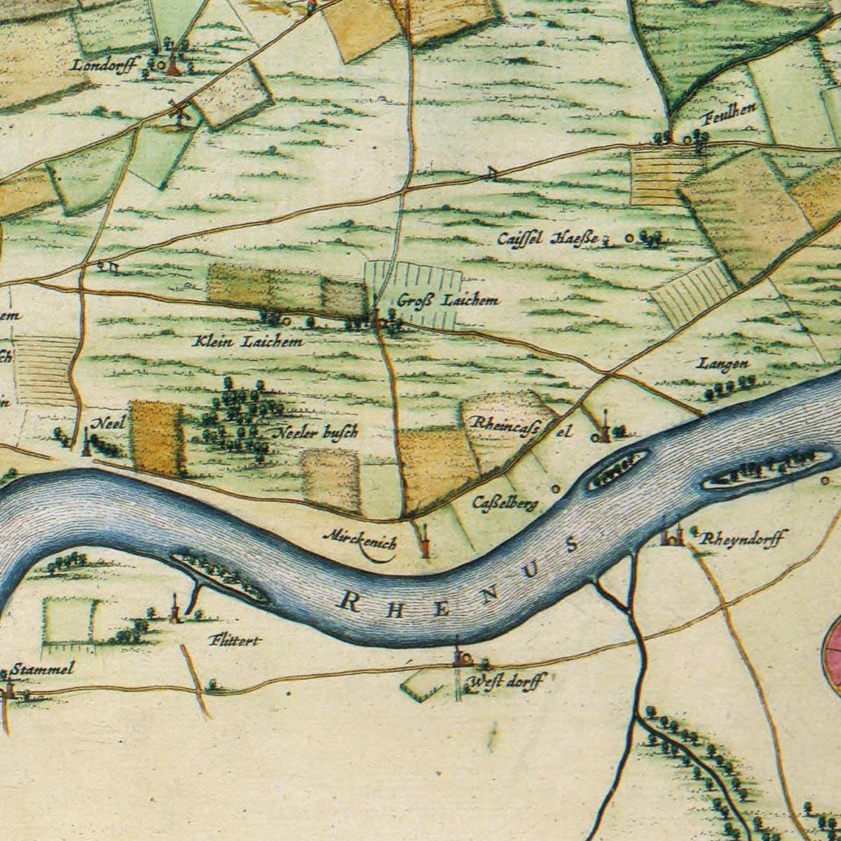 Historische Landkarte Köln um 1735