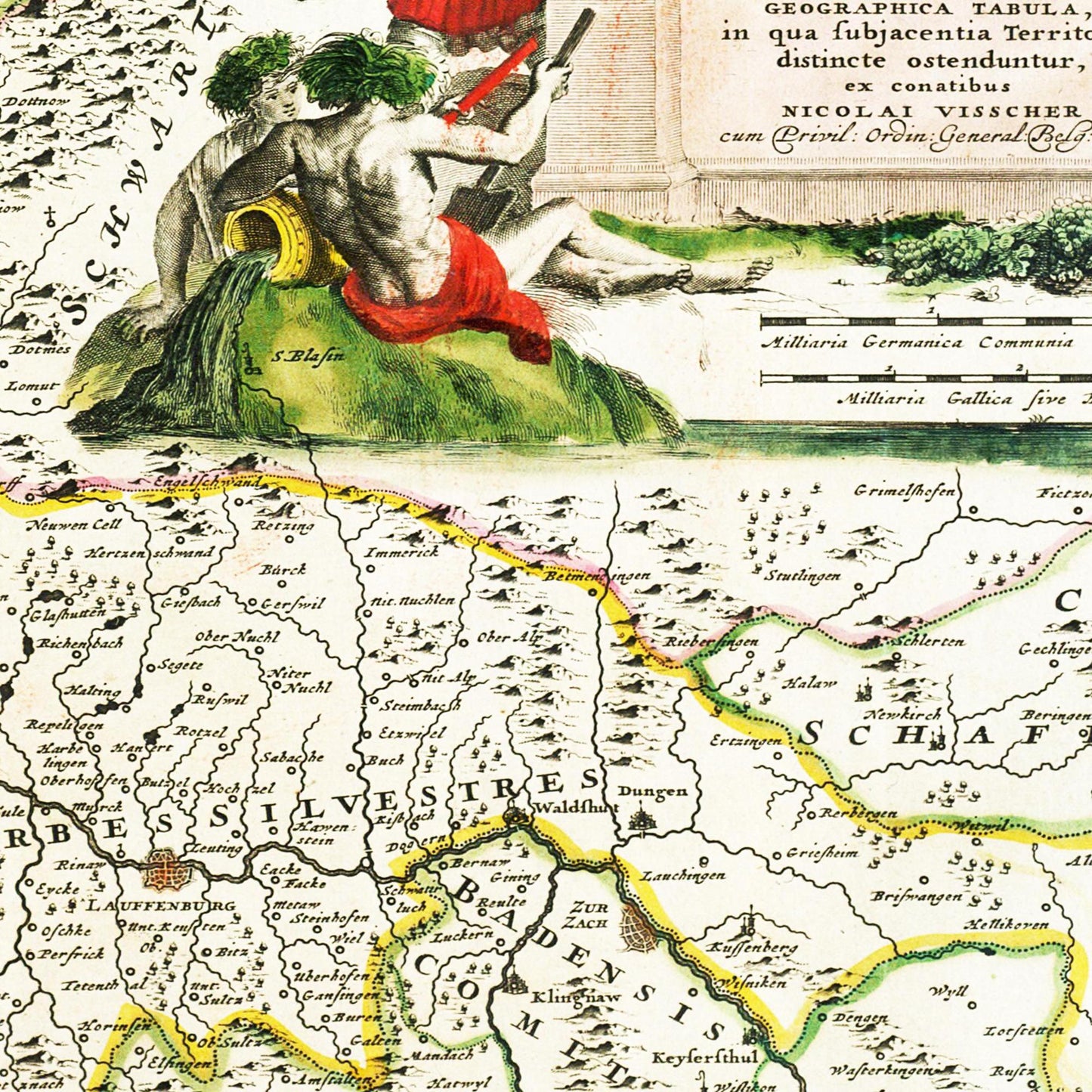 Historische Landkarte Oberrhein um 1700