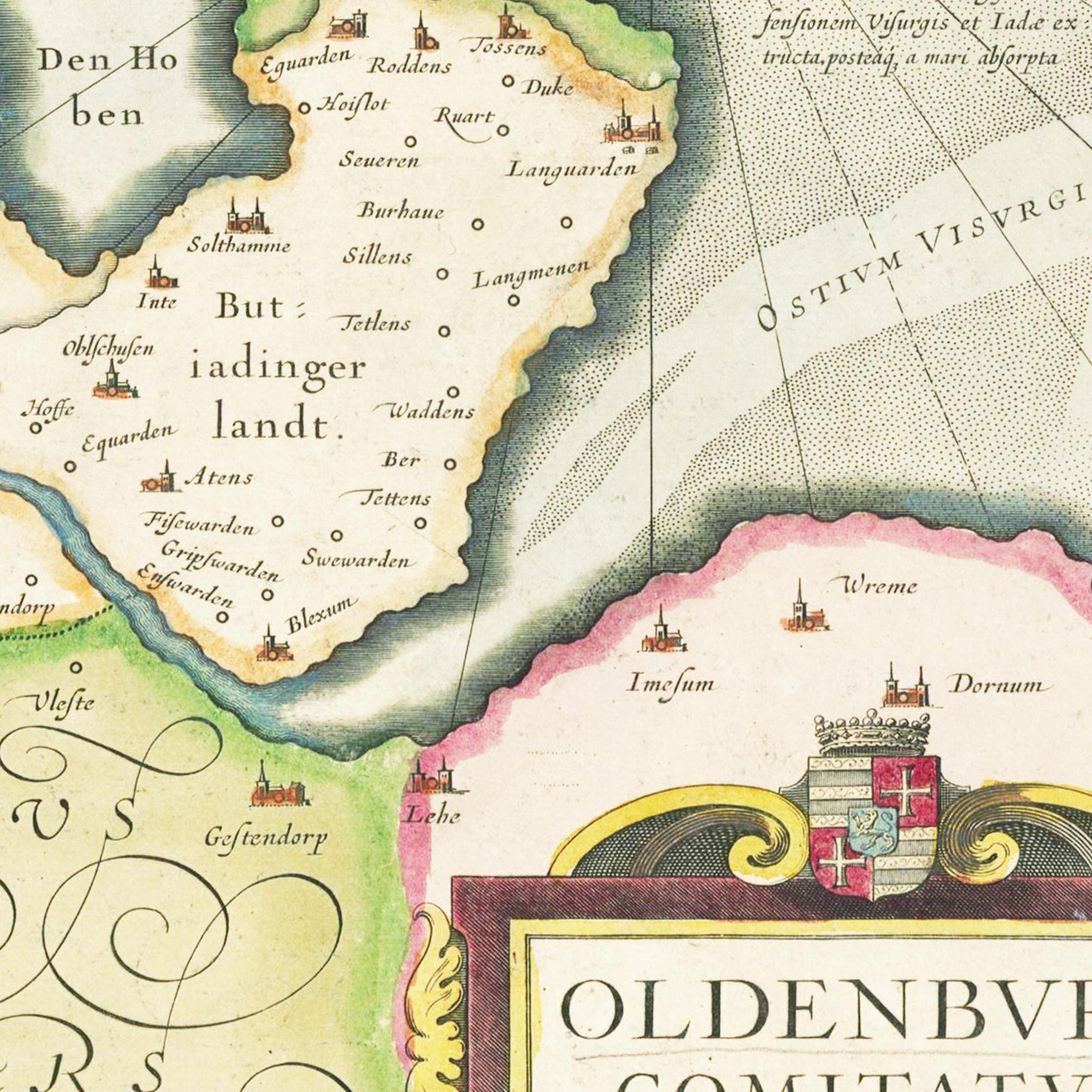 Historische Landkarte Oldenburg um 1645