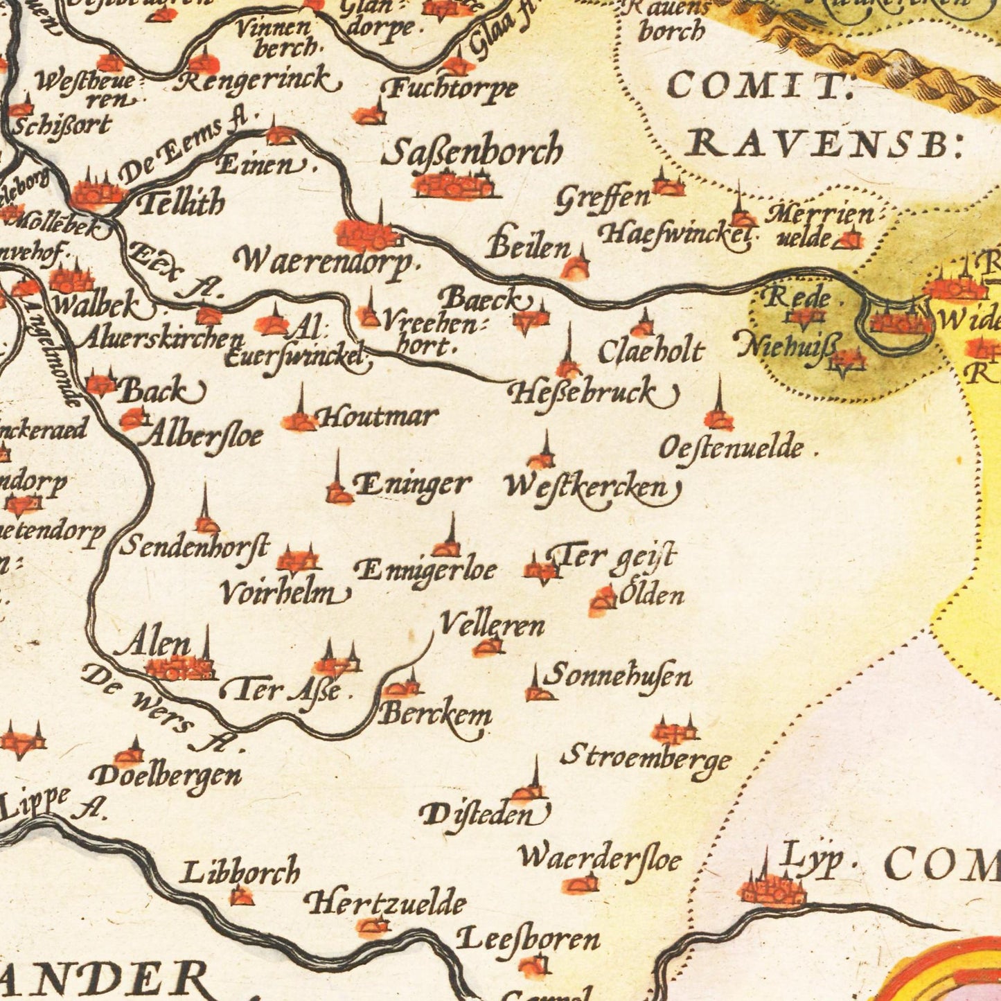 Historische Landkarte Osnabrück um 1609