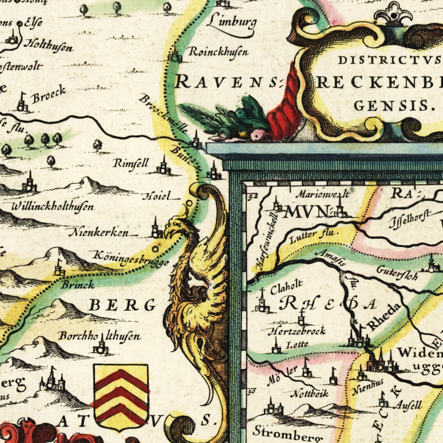 Historische Landkarte Osnabrück um 1650