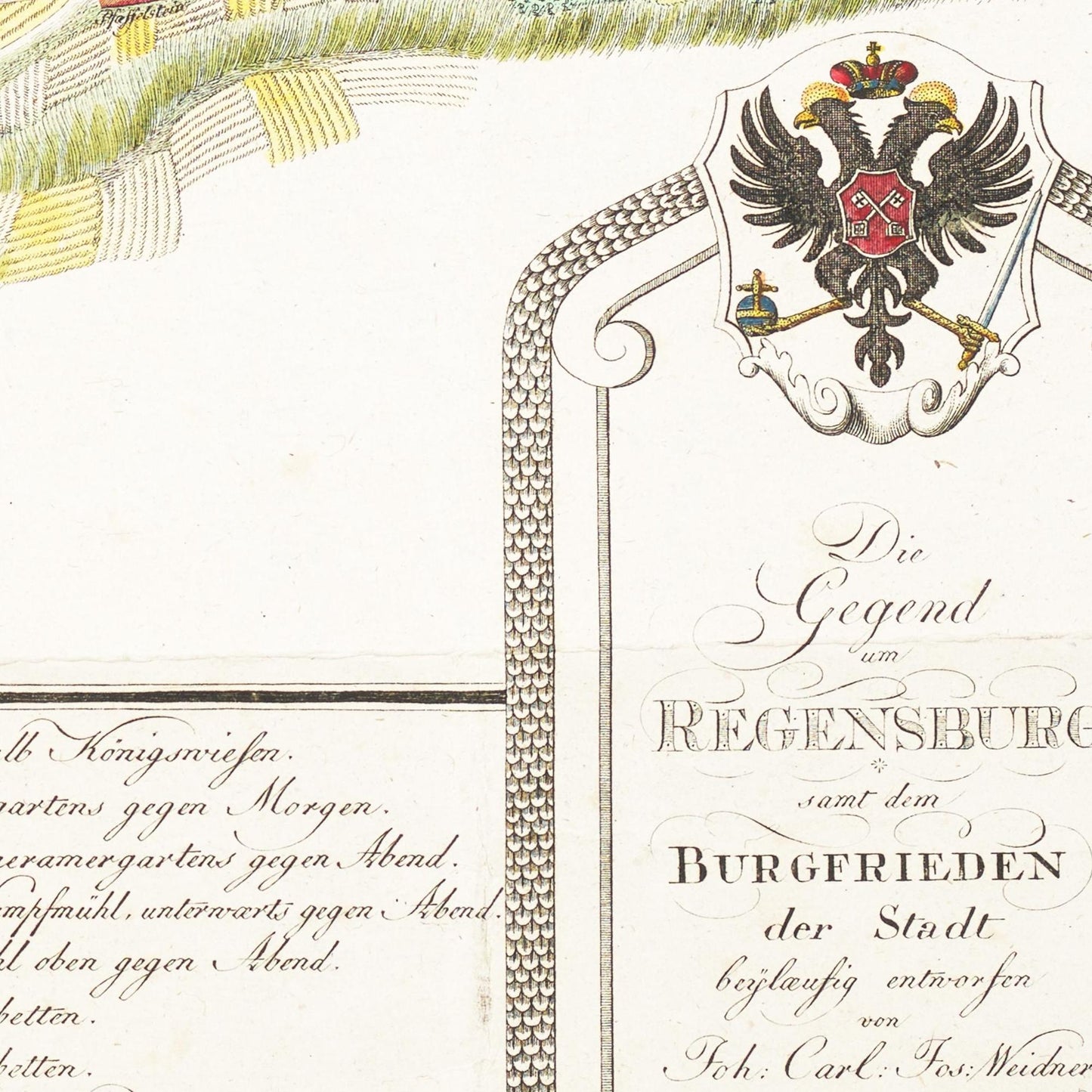 Historische Landkarte Regensburg um 1801