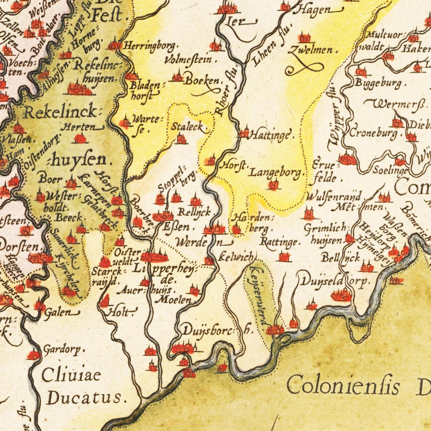 Historische Landkarte Westfalen um 1609