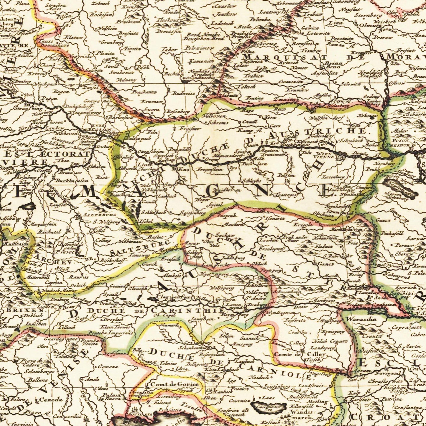 Historische Landkarte Deutschland um 1690