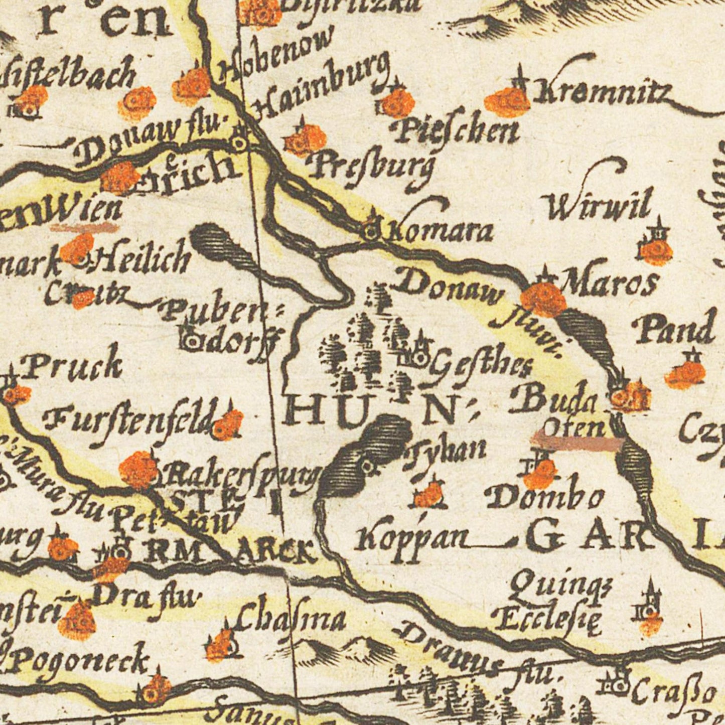 Historische Landkarte von Deutschland um 1609