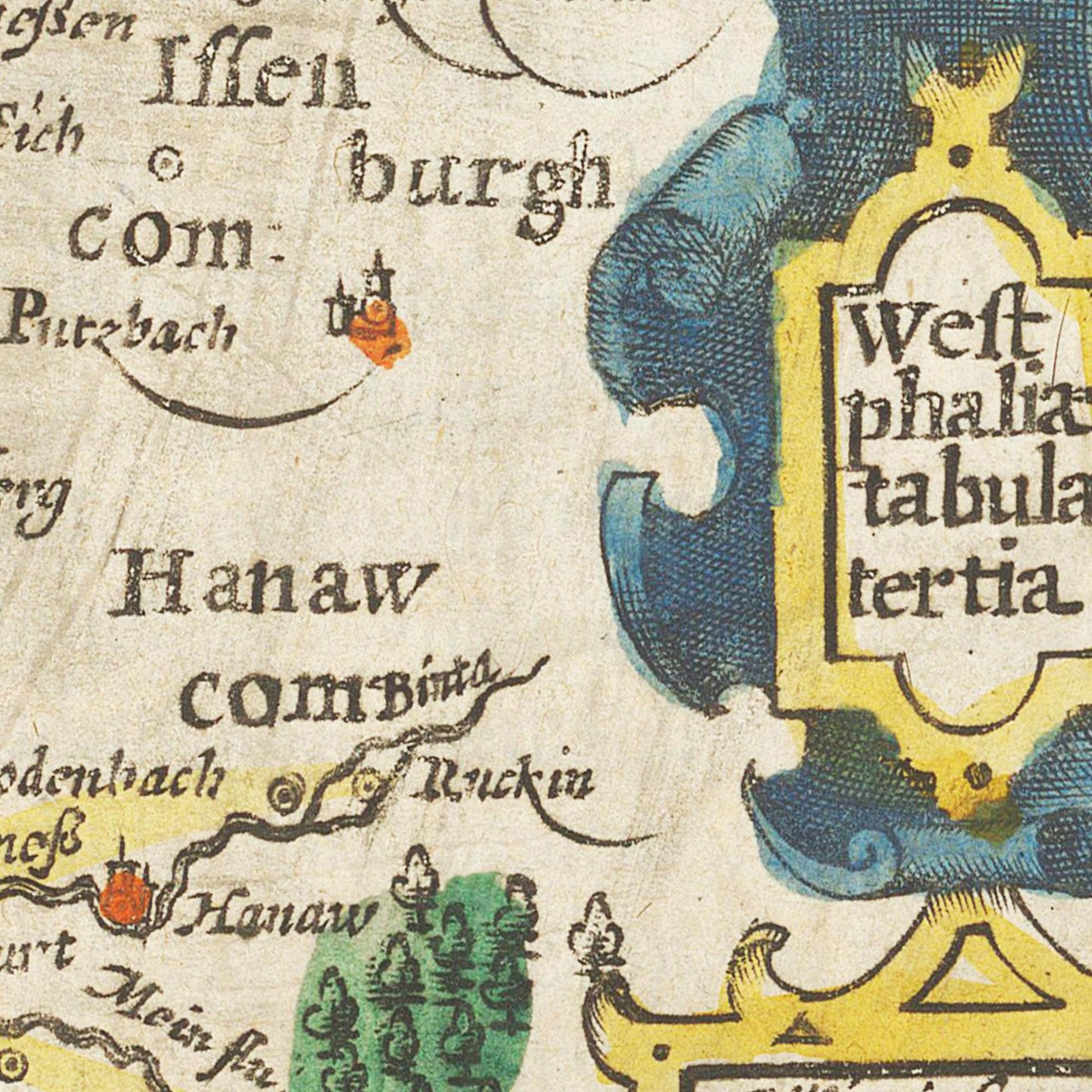 Historische Landkarte Sauerland um 1609