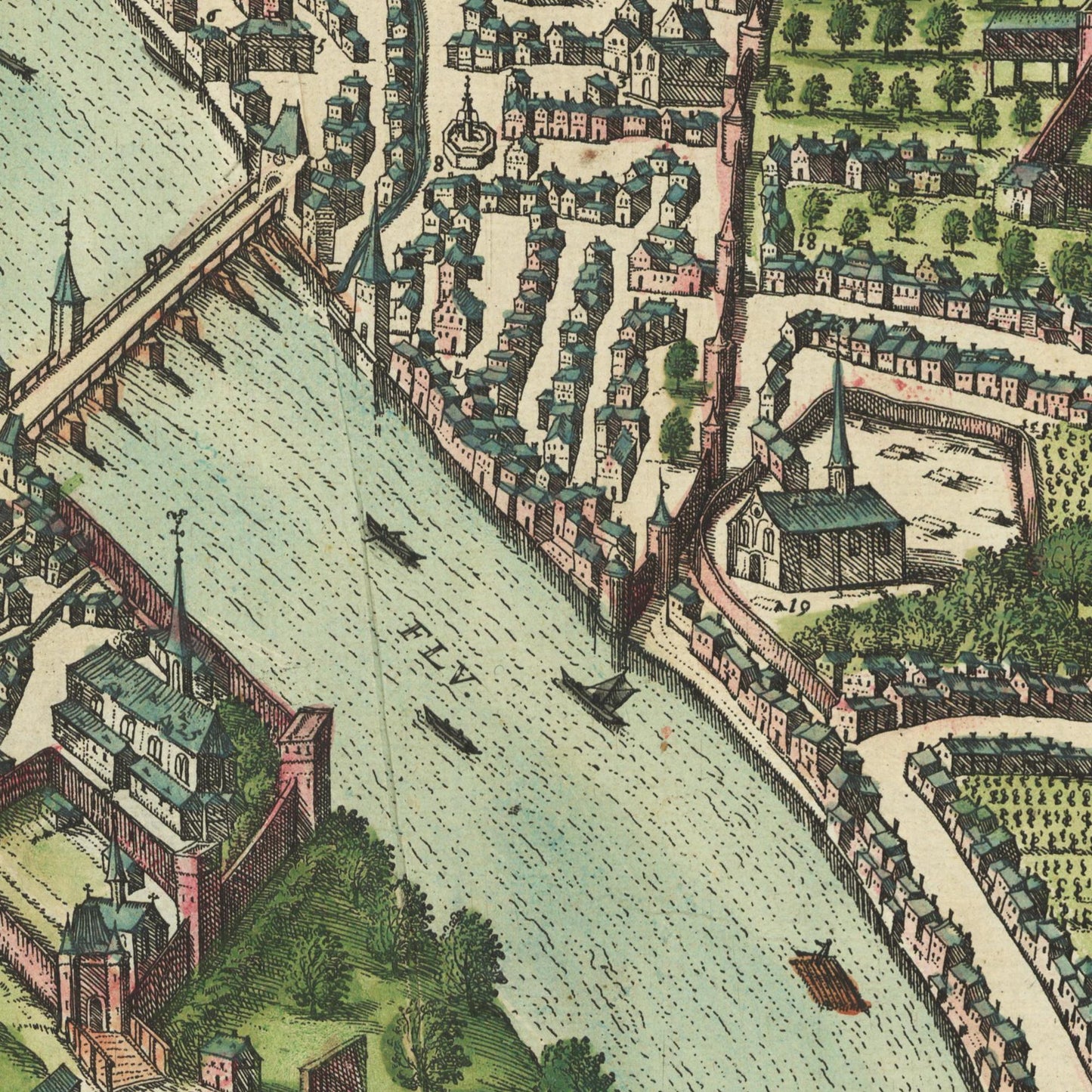 Historischer Stadtplan Basel um 1600