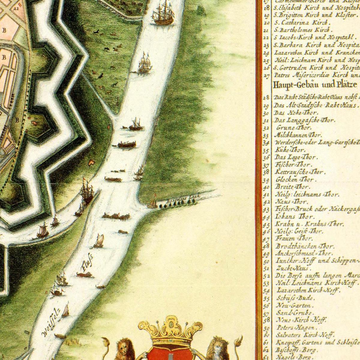 Historische Stadtansicht Danzig um 1690