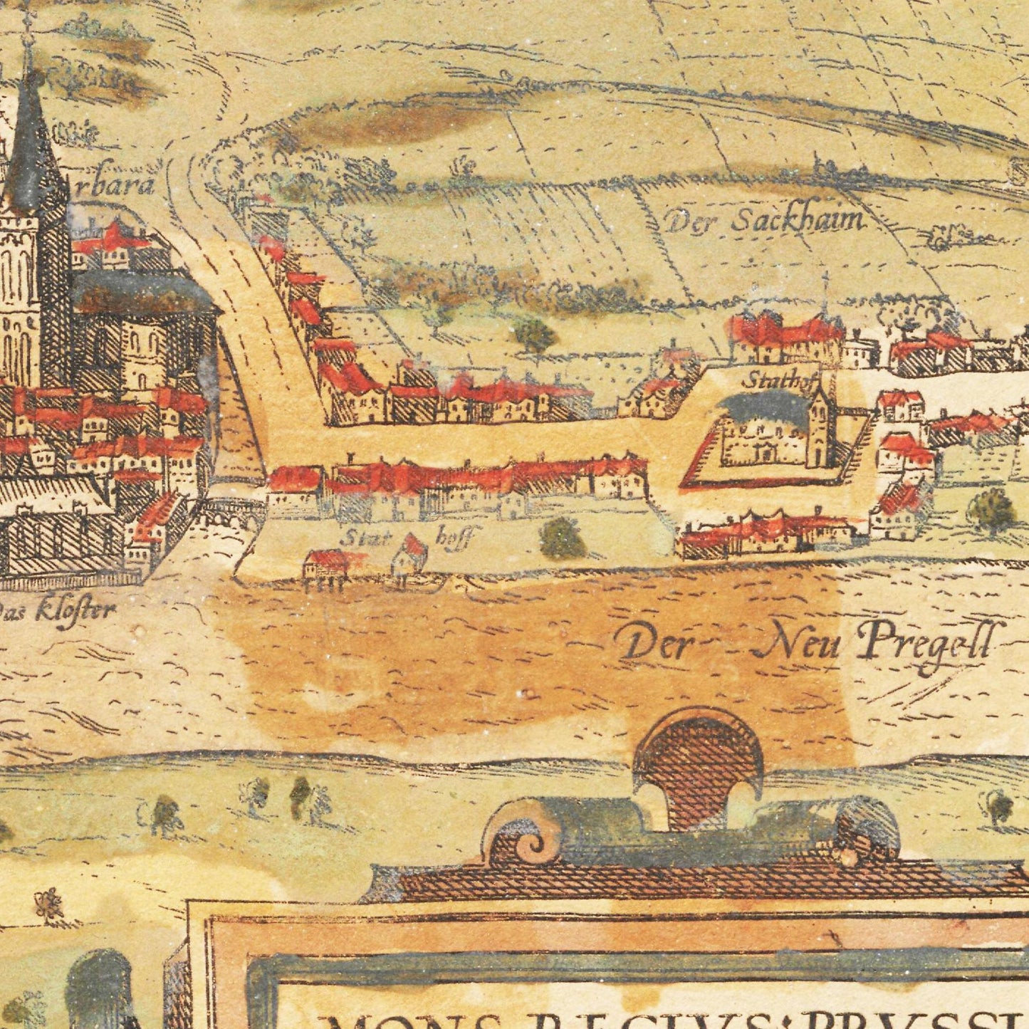Historische Stadtansicht Königsberg um 1582