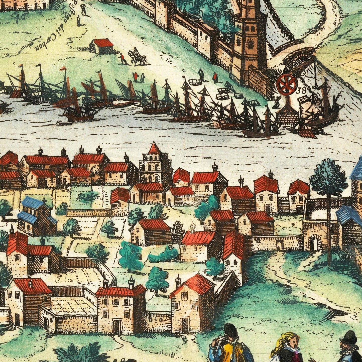 Historische Stadtansicht Sevilla um 1612