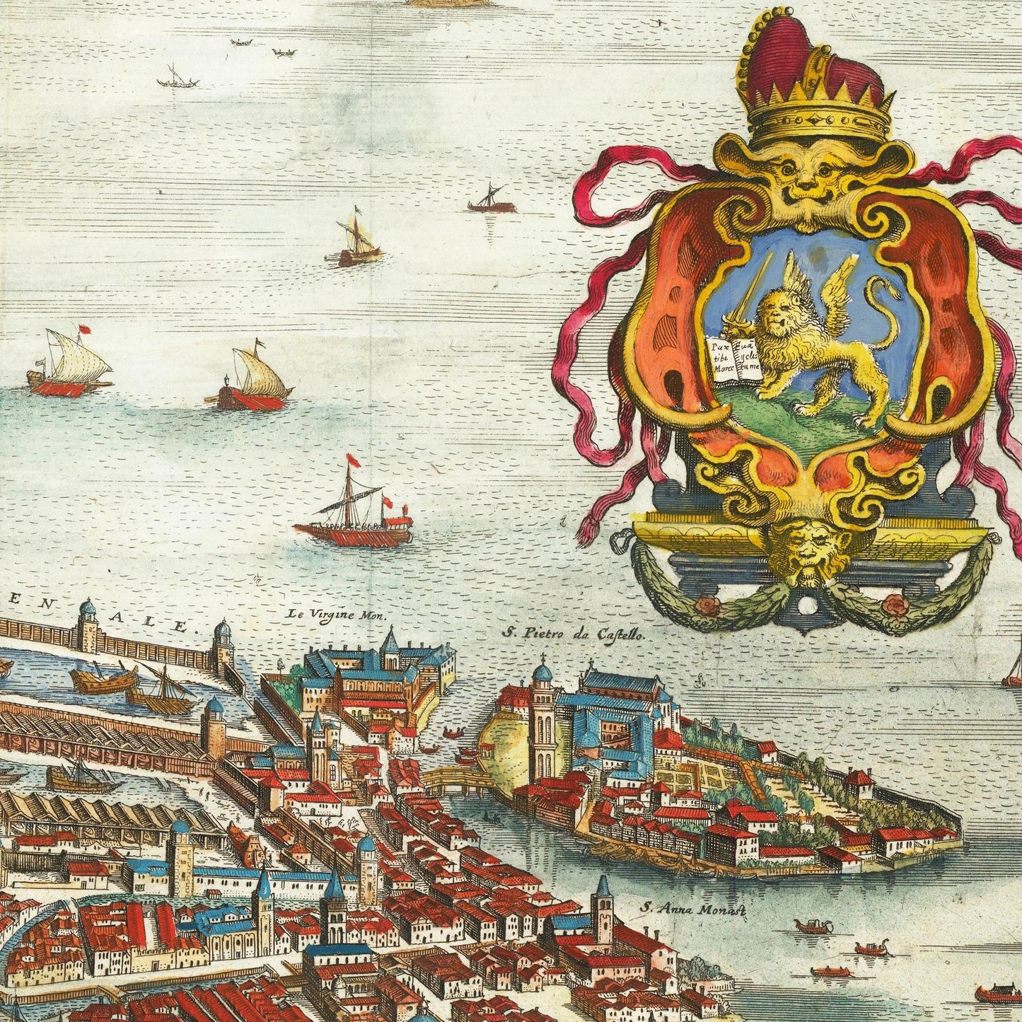 Historische Stadtansicht Venedig um 1636