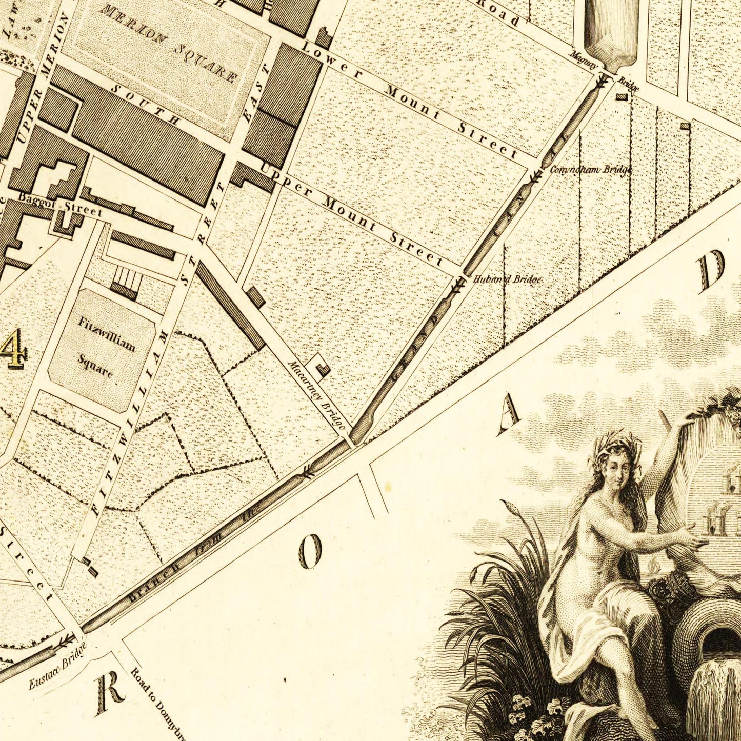 Historischer Stadtplan Dublin um 1797