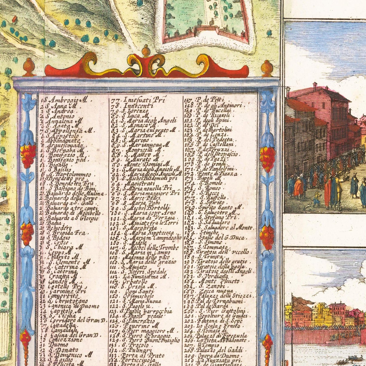 Historischer Stadtplan Florenz um 1660