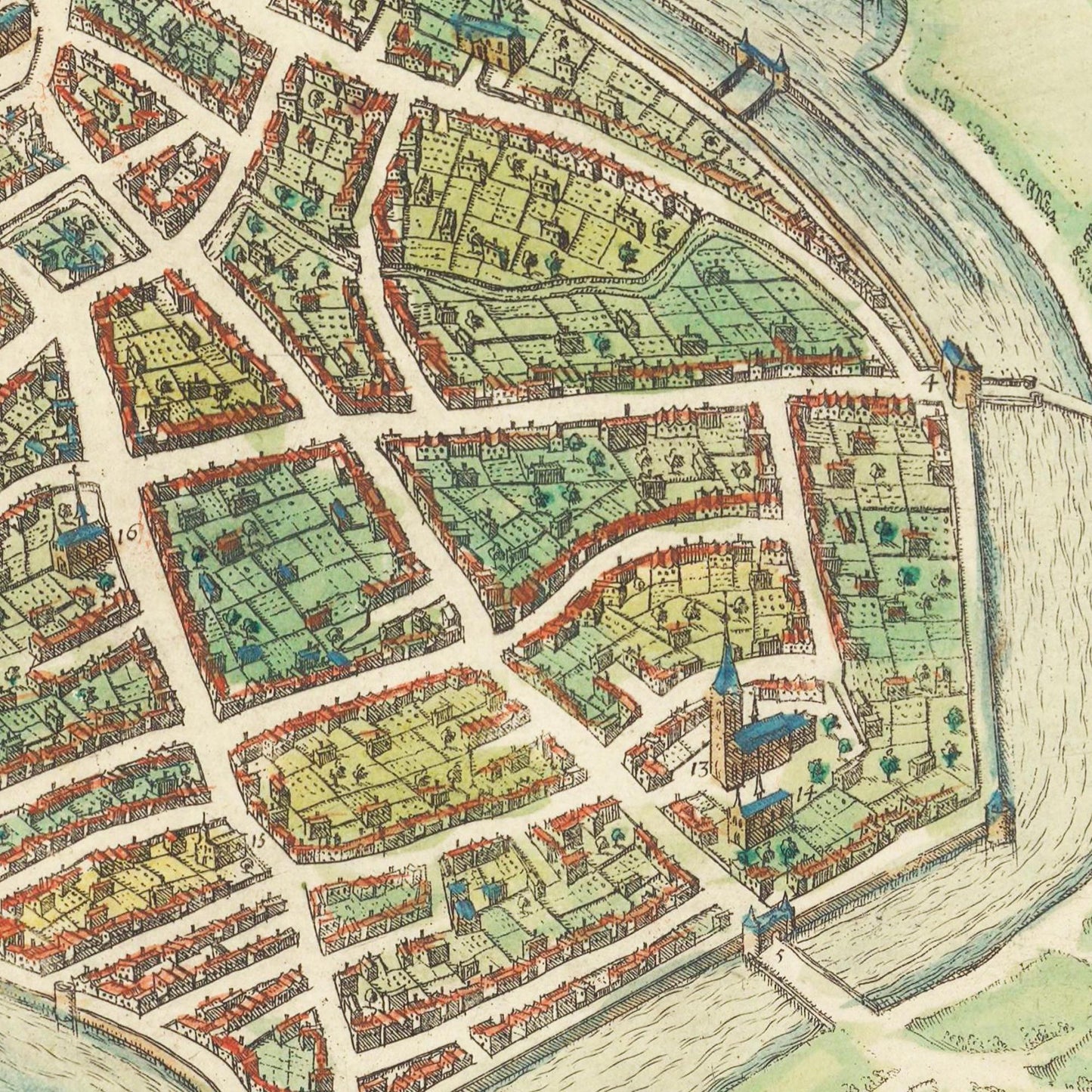 Historischer Stadtplan Lille um 1580