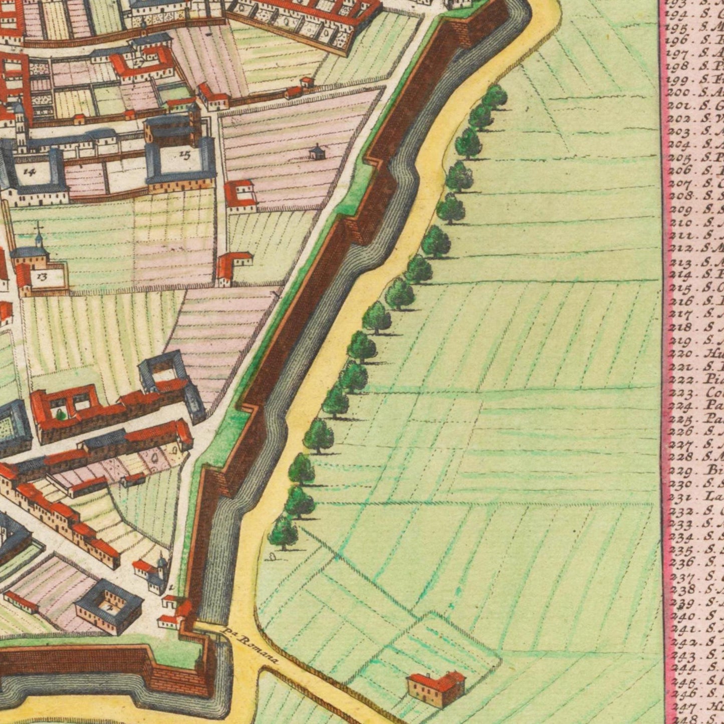 Historischer Stadtplan Mailand um 1700