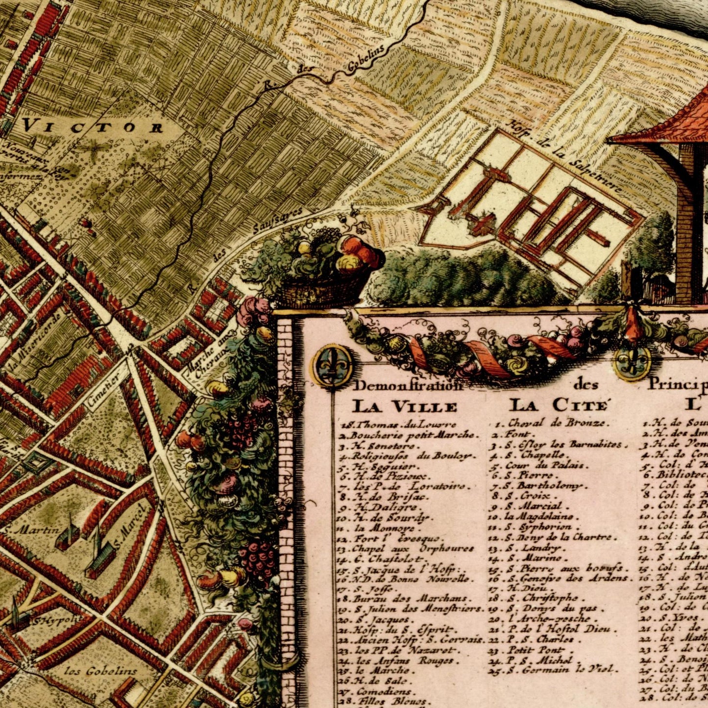 Historischer Stadtplan Paris um 1700