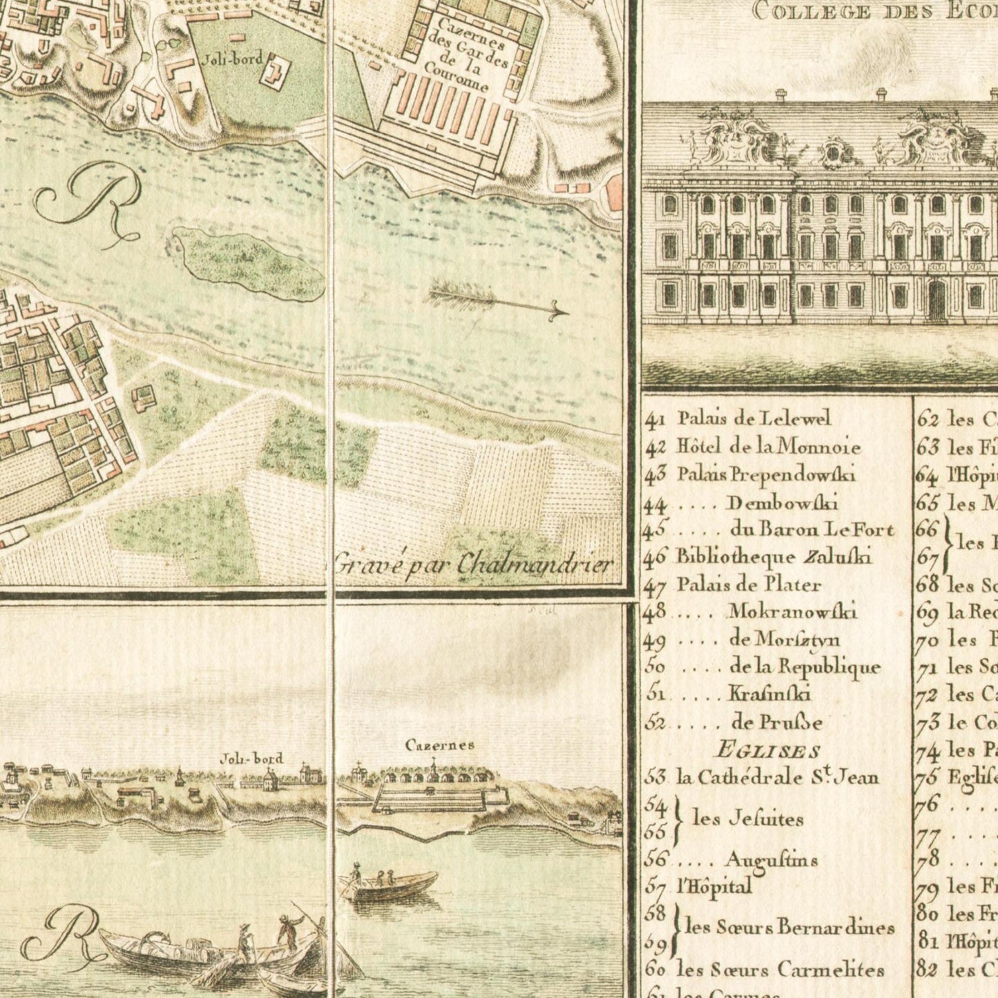 Historischer Stadtplan Warschau um 1772