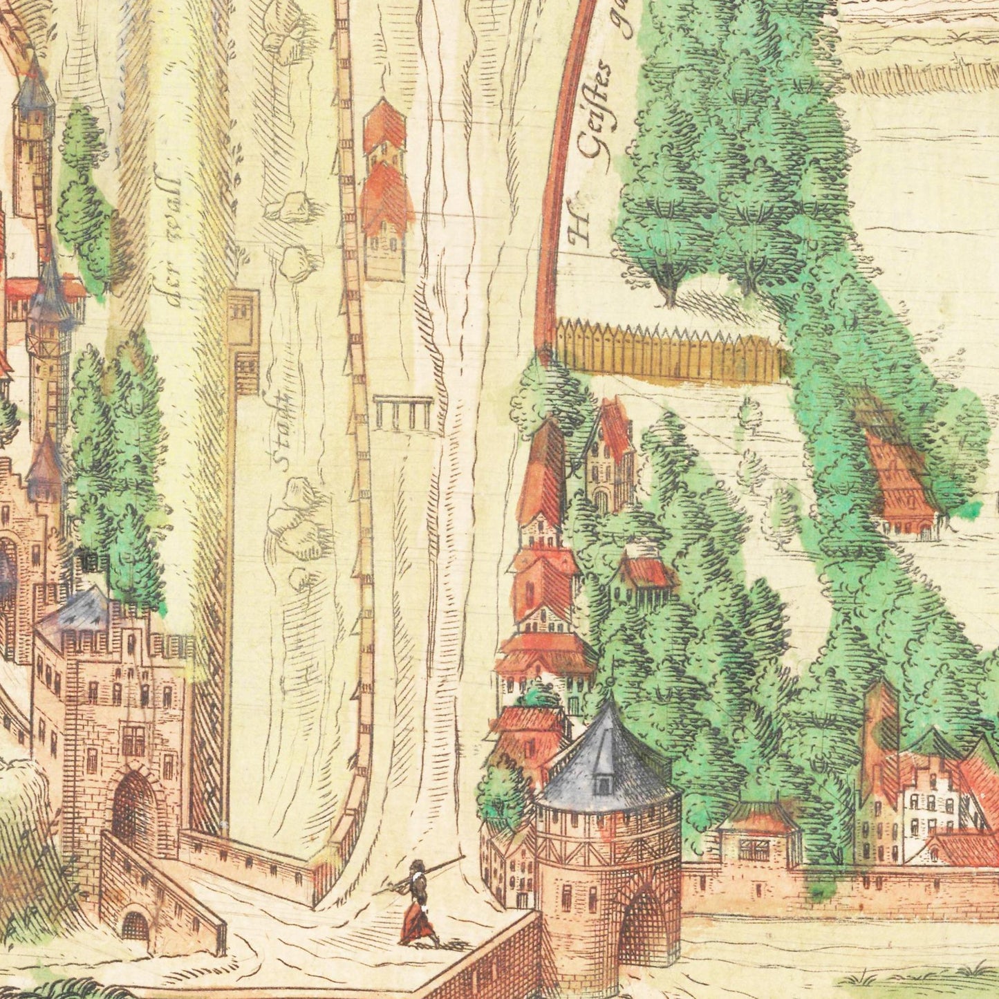 Historische Stadtansicht Stettin um 1592
