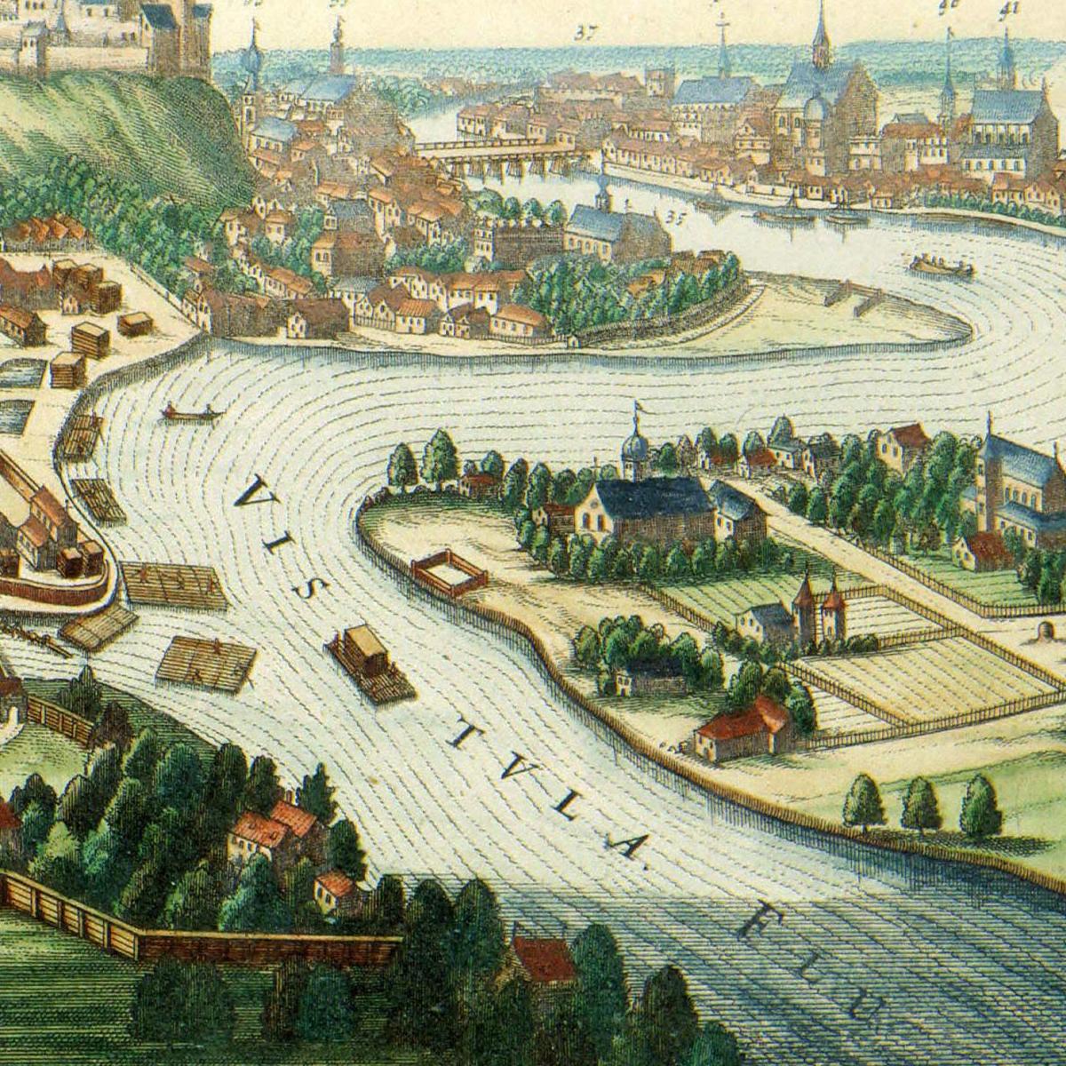 Historischer Stadtansicht Krakau um 1690