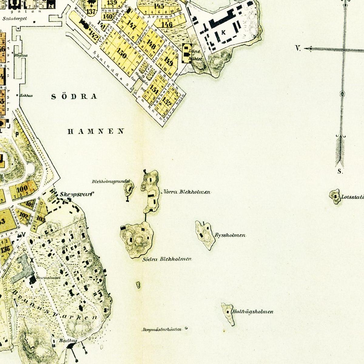Historischer Stadtplan Helsinki um 1876