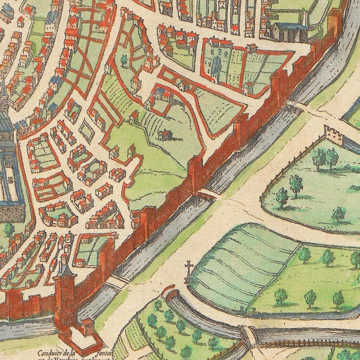 Historische Stadtansicht Avignon um 1609