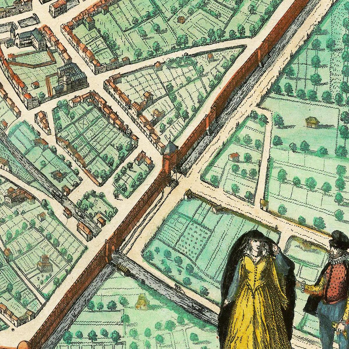 Historische Stadtansicht Bologna um 1609