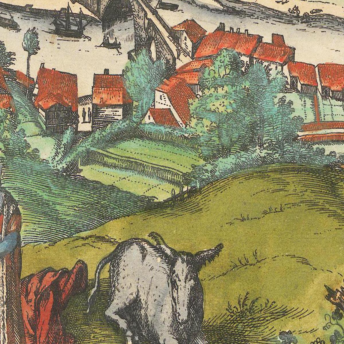 Historische Stadtansicht Bilbao um 1609