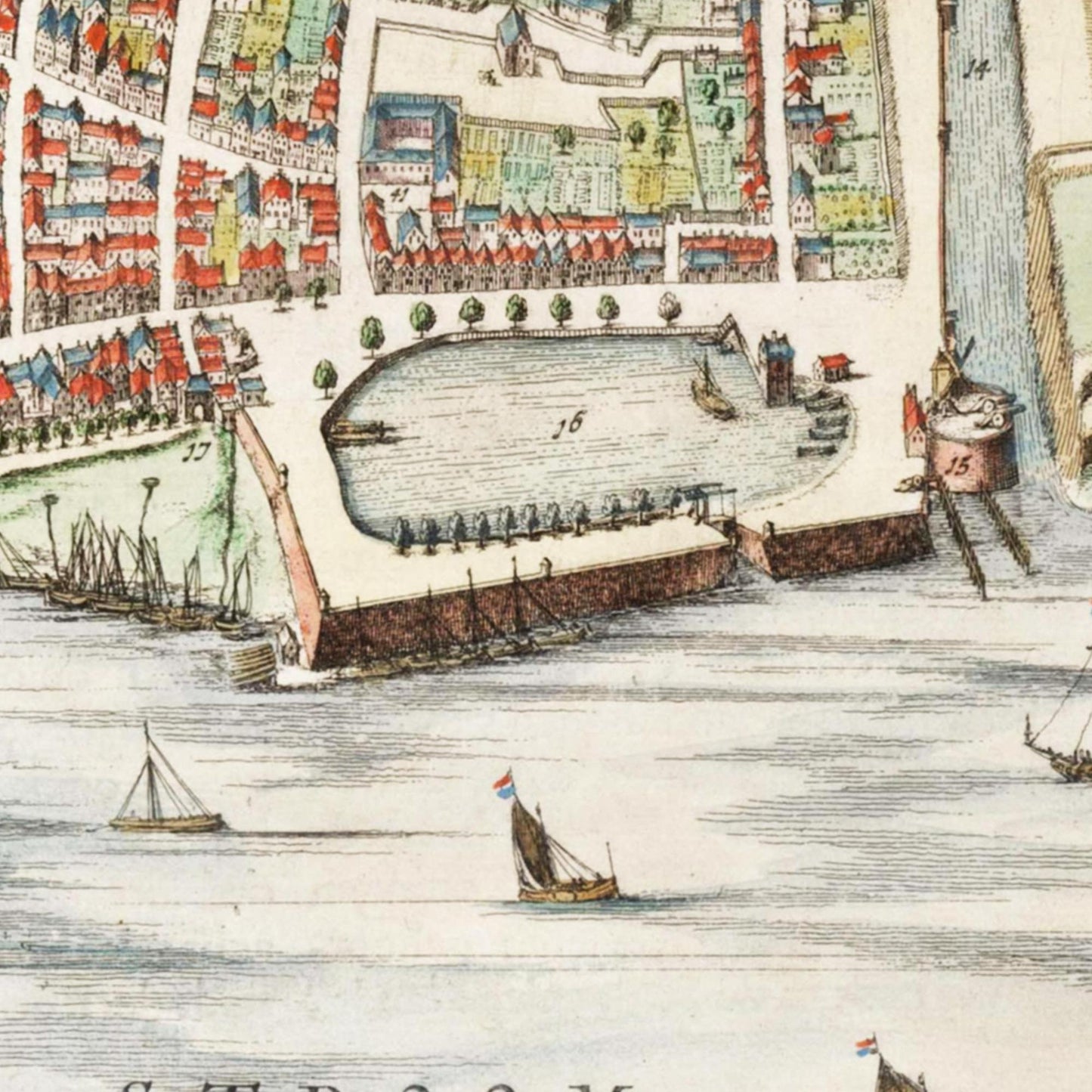 Historischer Stadtplan Nijmegen um 1649