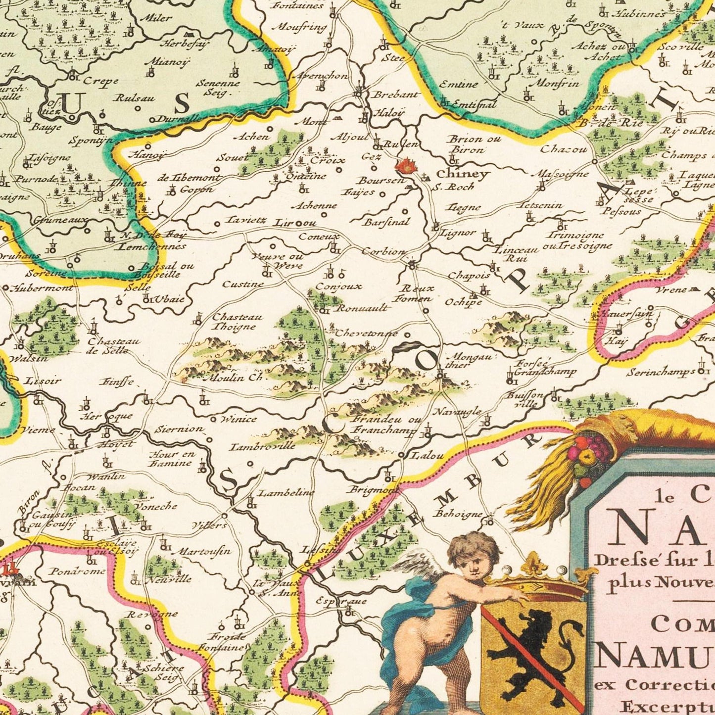 Historische Landkarte Namur um 1670