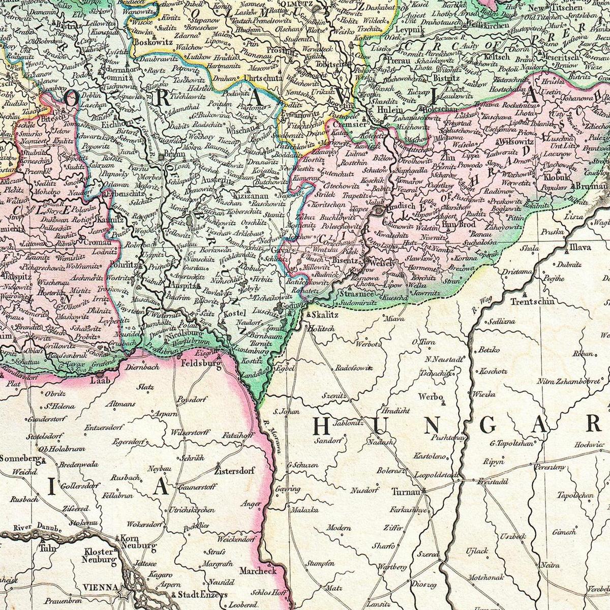 Historische Landkarte Tschechien um 1800