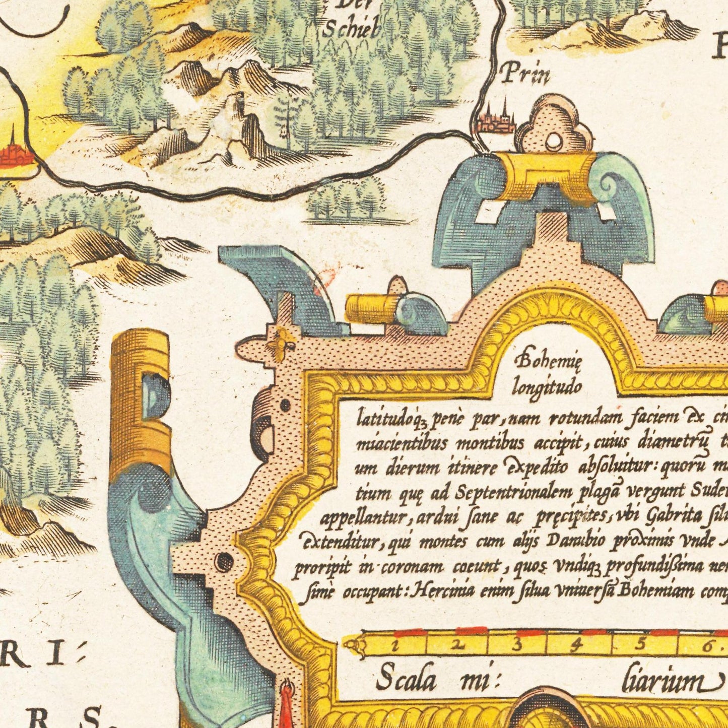Historische Landkarte Böhmen um 1609