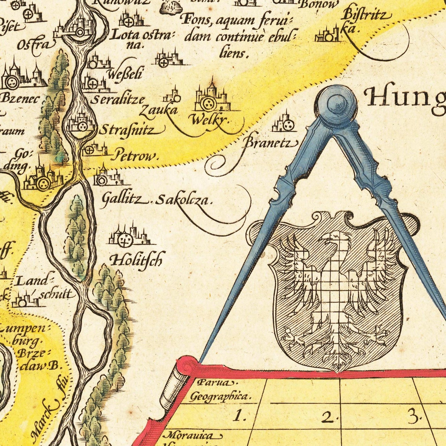 Historische Landkarte Mähren um 1609
